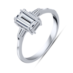 Inel din aur alb cu pietre Diamant crescut