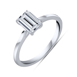 Inel din aur alb cu pietre Diamant crescut