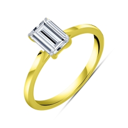 Inel din aur galben cu pietre Diamant crescut