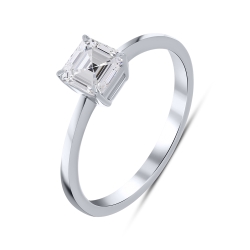 Inel din aur alb cu pietre Diamant crescut