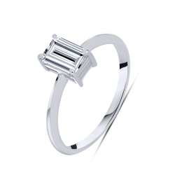 Inel din aur alb cu pietre Diamant crescut