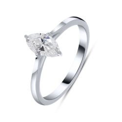 Inel din aur alb cu pietre Diamant crescut