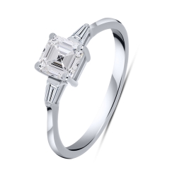 Inel din aur alb cu pietre Diamant crescut