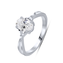 Inel din aur alb cu pietre Diamant crescut