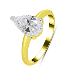 Inel din aur galben cu pietre Diamant crescut