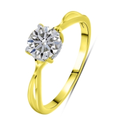 Inel din aur galben cu pietre Diamant crescut