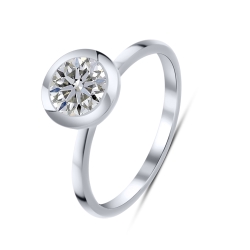 Inel din aur alb cu pietre Diamant crescut