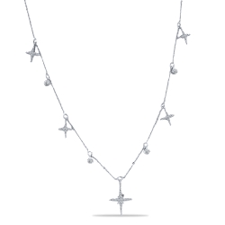 Colier din argint  cu pietre Cubic Zirconia Incolor