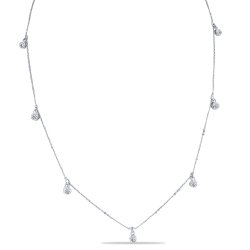 Colier din argint  cu pietre Cubic Zirconia Incolor