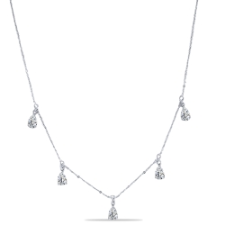 Colier din argint  cu pietre Cubic Zirconia Incolor