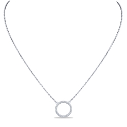 Colier din argint  cu pietre Cubic Zirconia Incolor