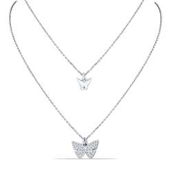 Colier din argint  cu pietre Cubic Zirconia Incolor