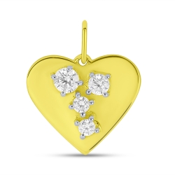 Pandantiv din aur galben cu pietre Cubic Zirconia Incolor