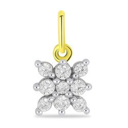 Pandantiv din aur galben cu pietre Cubic Zirconia Incolor