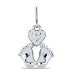 Pandantiv din aur alb cu pietre Cubic Zirconia Incolor