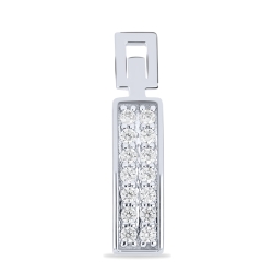 Pandantiv din aur alb cu pietre Cubic Zirconia Incolor