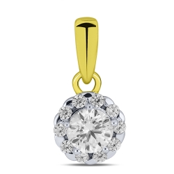 Pandantiv din aur galben cu pietre Cubic Zirconia Incolor