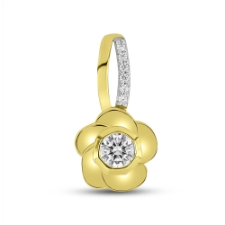 Pandantiv din aur galben cu pietre Cubic Zirconia Incolor