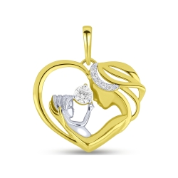 Pandantiv din aur galben cu pietre Cubic Zirconia Incolor