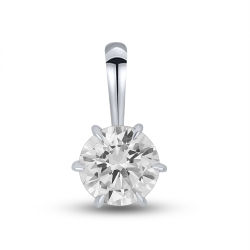 Pandantiv din aur alb cu pietre Cubic Zirconia Incolor