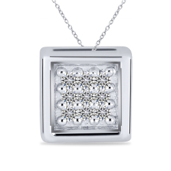 Colier din argint  cu pietre Diamant