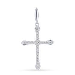 Cruce din argint  cu pietre Cubic Zirconia Incolor