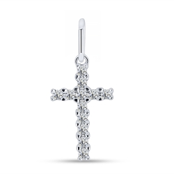 Cruce din argint  cu pietre Cubic Zirconia Incolor