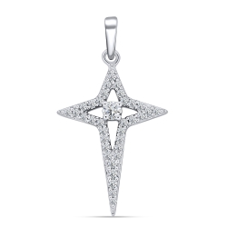 Pandantiv din argint  cu pietre Cubic Zirconia Incolor