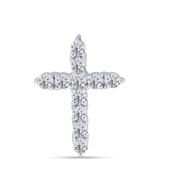 Cruce din argint  cu pietre Cubic Zirconia Incolor