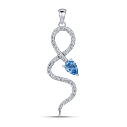 Pandantiv din argint  cu Cubic Zirconia Incolor, Topaz Swiss
