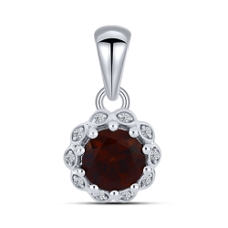 Pandantiv din argint  cu Cubic Zirconia Incolor, Granat