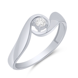 Inel din aur alb cu pietre Cubic Zirconia Incolor
