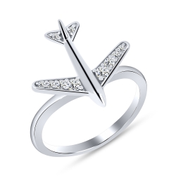 Inel din argint  cu pietre Cubic Zirconia Incolor