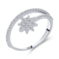 Inel din argint  cu pietre Cubic Zirconia Incolor