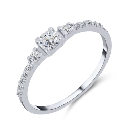 Inel din argint  cu pietre Cubic Zirconia Incolor