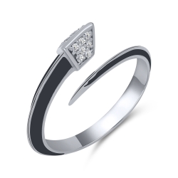 Inel din argint  cu pietre Cubic Zirconia Incolor, Finift