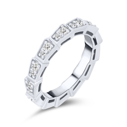 Inel din argint  cu pietre Cubic Zirconia Incolor