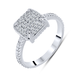 Inel din argint  cu pietre Cubic Zirconia Incolor