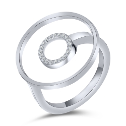 Inel din argint  cu pietre Cubic Zirconia Incolor