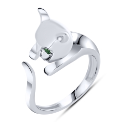 Inel din argint  cu Cubic Zirconia Verde