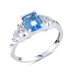 Inel din argint  cu Cubic Zirconia Incolor, Topaz Swiss