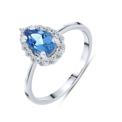 Inel din argint  cu Cubic Zirconia Incolor, Topaz Swiss