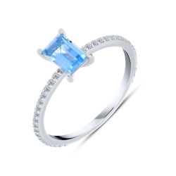 Inel din argint  cu Cubic Zirconia Incolor, Topaz Swiss