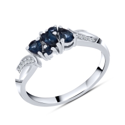 Inel din argint  cu Cubic Zirconia Incolor, Topaz London