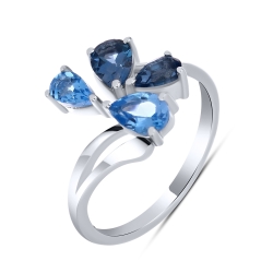 Inel din argint  cu Topaz London, Topaz Swiss