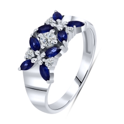 Inel din argint  cu Cubic Zirconia Incolor, Corindon