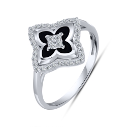 Inel din argint  cu Cubic Zirconia Incolor, Finift