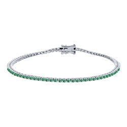 Brățară din argint  cu pietre Cubic Zirconia Verde