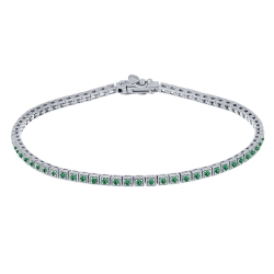 Brățară din argint  cu pietre Cubic Zirconia Verde