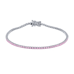 Brățară din argint  cu pietre Cubic Zirconia Roz